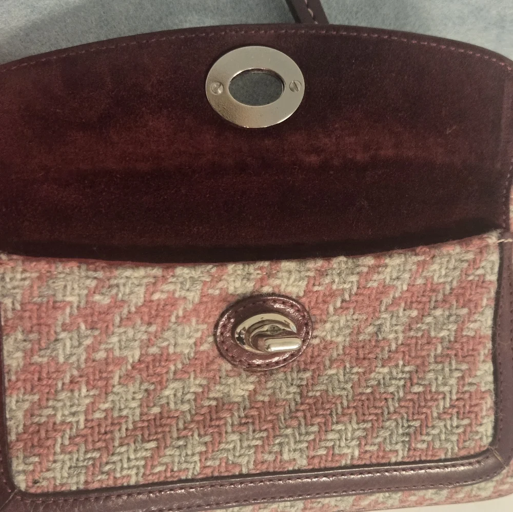 Coach Burgundy and Tweed Wristlet -used - Picture 15 of 16